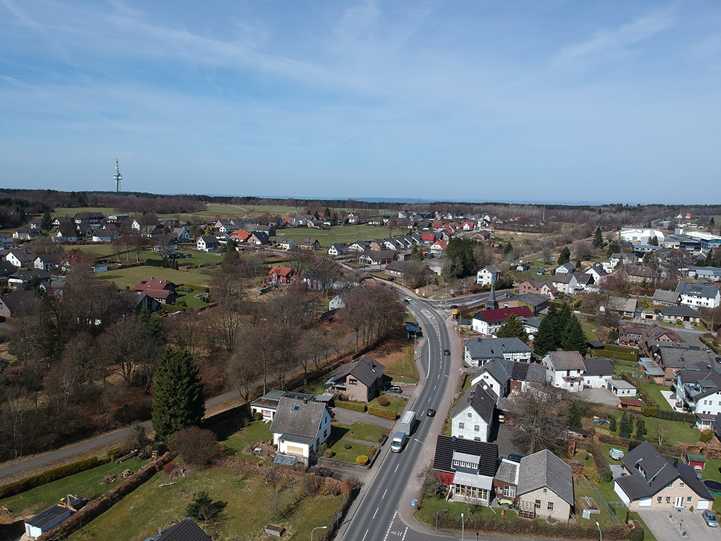 Lammersdorf aus der Luft: Fernsehturm